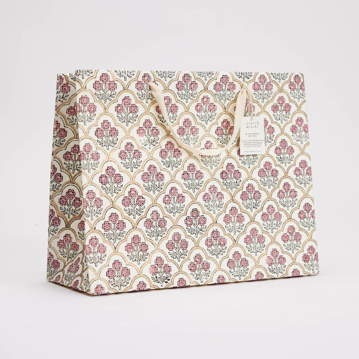 Block Printed Gift Bags (Large) - Pink Earth - Magnolia Lane co. Home + Garden + Gift