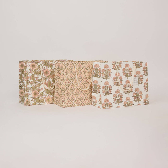 Block Printed Gift Bags (Large) - Terracotta - Magnolia Lane co. Home + Garden + Gift