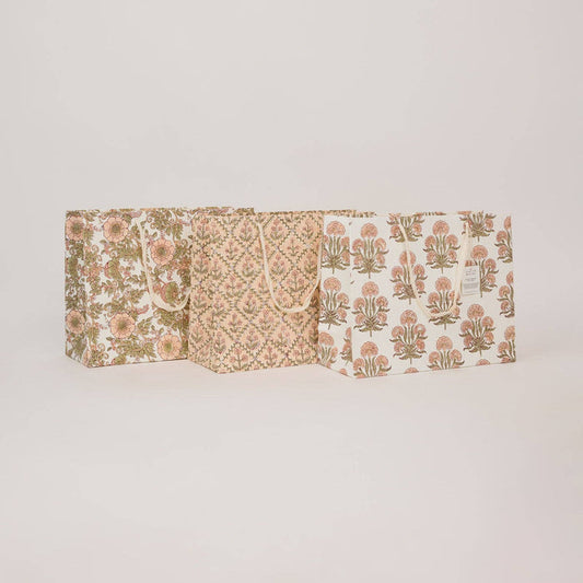 Block Printed Gift Bags (Large) - Terracotta - Magnolia Lane co. Home + Garden + Gift