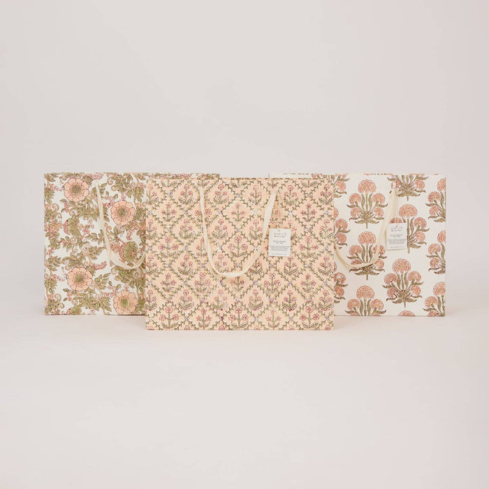 Block Printed Gift Bags (Large) - Terracotta - Magnolia Lane co. Home + Garden + Gift