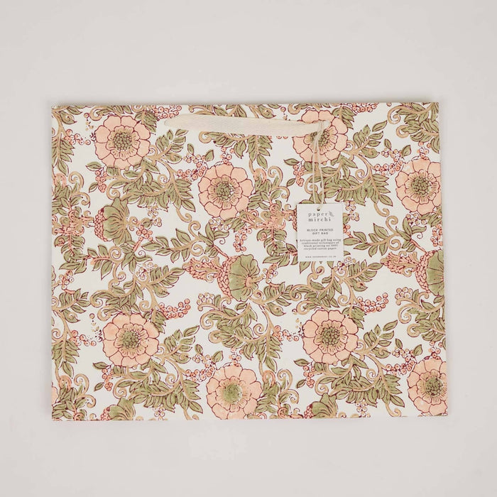 Block Printed Gift Bags (Large) - Terracotta - Magnolia Lane co. Home + Garden + Gift