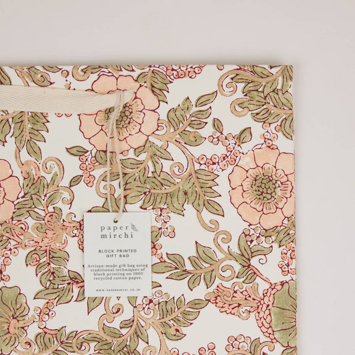 Block Printed Gift Bags (Large) - Terracotta - Magnolia Lane co. Home + Garden + Gift