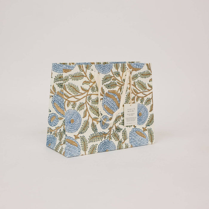 Block Printed Gift Bags (Medium) - Blue Stone Refresh - Magnolia Lane co. Home + Garden + Gift
