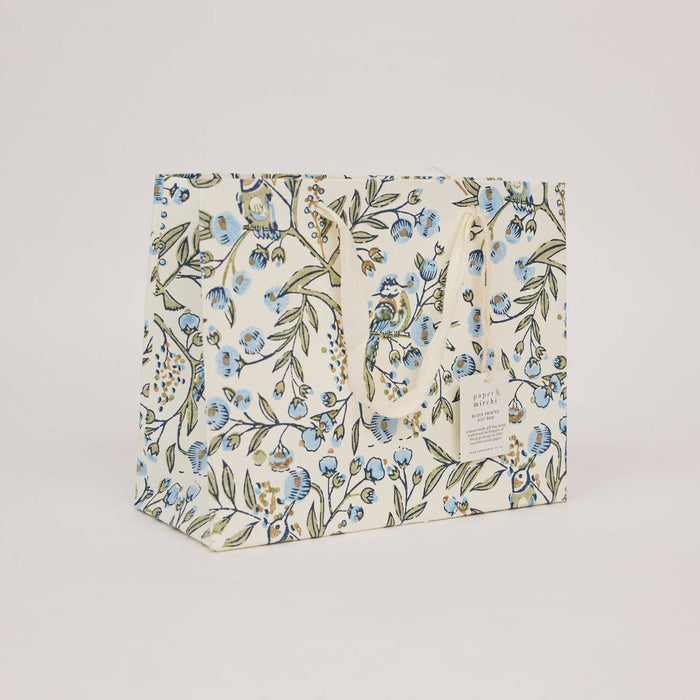 Block Printed Gift Bags (Medium) - Blue Stone Refresh - Magnolia Lane co. Home + Garden + Gift