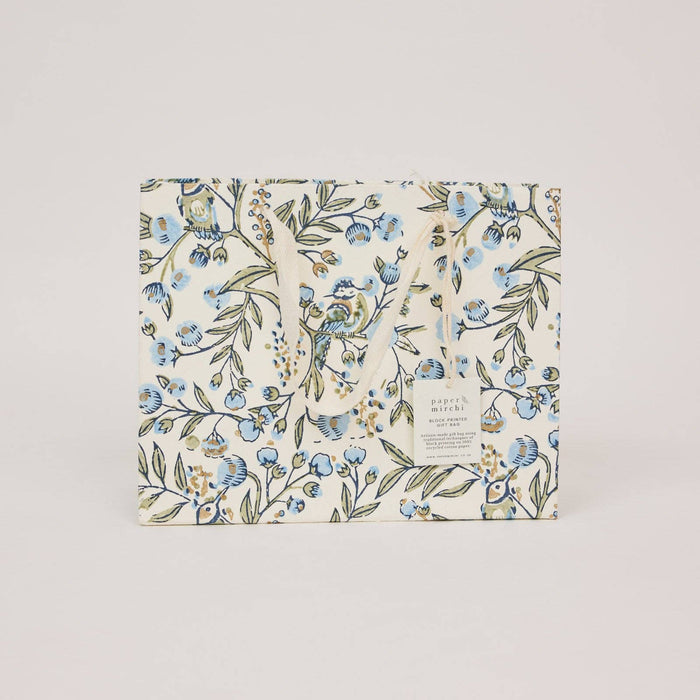Block Printed Gift Bags (Medium) - Blue Stone Refresh - Magnolia Lane co. Home + Garden + Gift