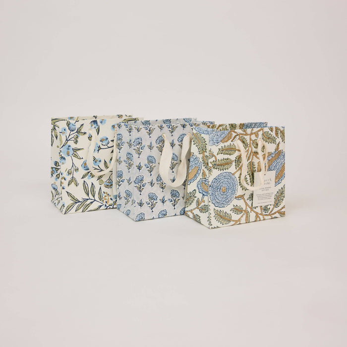 Block Printed Gift Bags (Small) - Blue Stone Refresh - Magnolia Lane co. Home + Garden + Gift