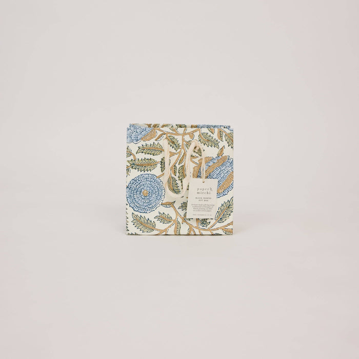 Block Printed Gift Bags (Small) - Blue Stone Refresh - Magnolia Lane co. Home + Garden + Gift