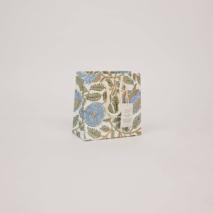 Block Printed Gift Bags (Small) - Blue Stone Refresh - Magnolia Lane co. Home + Garden + Gift