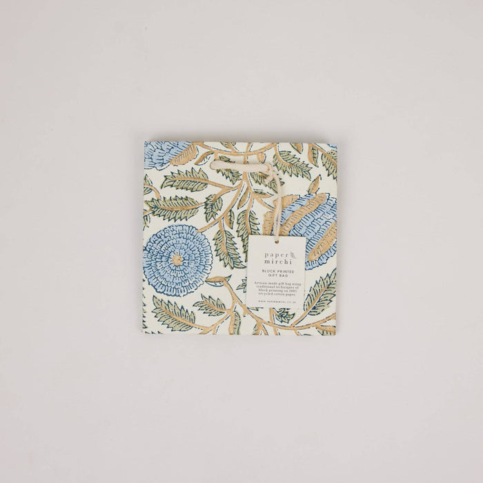 Block Printed Gift Bags (Small) - Blue Stone Refresh - Magnolia Lane co. Home + Garden + Gift