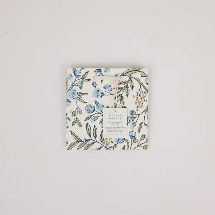 Block Printed Gift Bags (Small) - Blue Stone Refresh - Magnolia Lane co. Home + Garden + Gift
