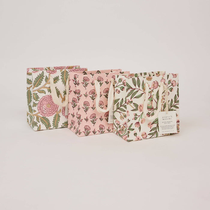 Block Printed Gift Bags (Small) - Blush Refresh - Magnolia Lane co. Home + Garden + Gift