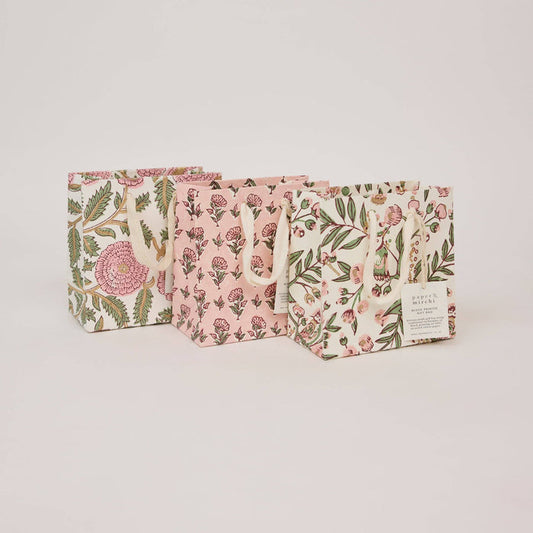Block Printed Gift Bags (Small) - Blush Refresh - Magnolia Lane co. Home + Garden + Gift
