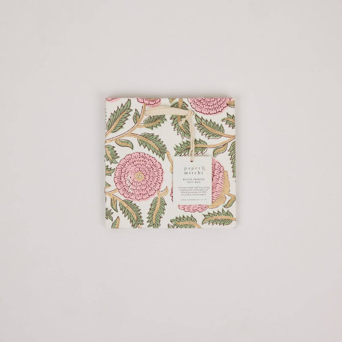 Block Printed Gift Bags (Small) - Blush Refresh - Magnolia Lane co. Home + Garden + Gift