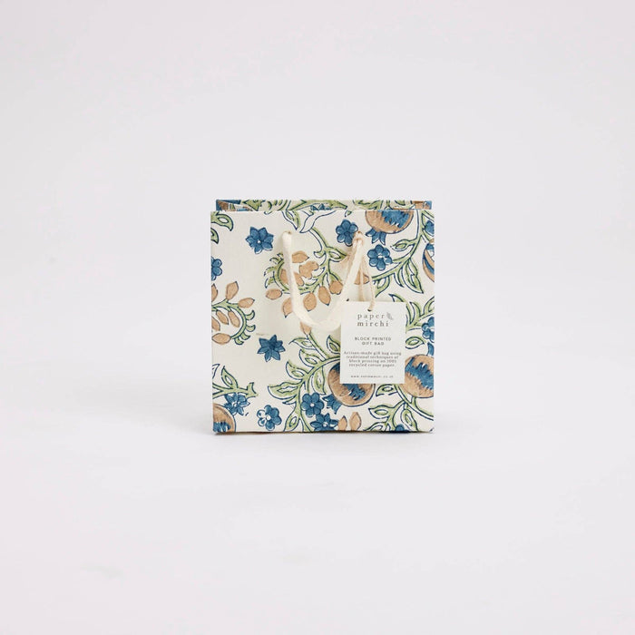 Block Printed Gift Bags (Small) - Indigo - Magnolia Lane co. Home + Garden + Gift