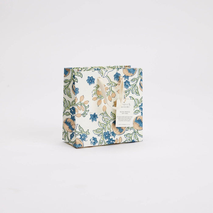 Block Printed Gift Bags (Small) - Indigo - Magnolia Lane co. Home + Garden + Gift