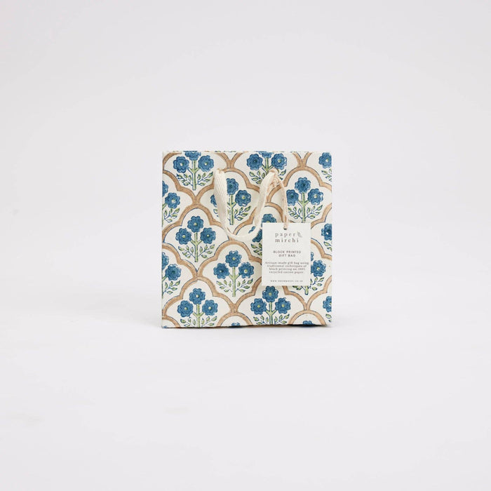 Block Printed Gift Bags (Small) - Indigo - Magnolia Lane co. Home + Garden + Gift