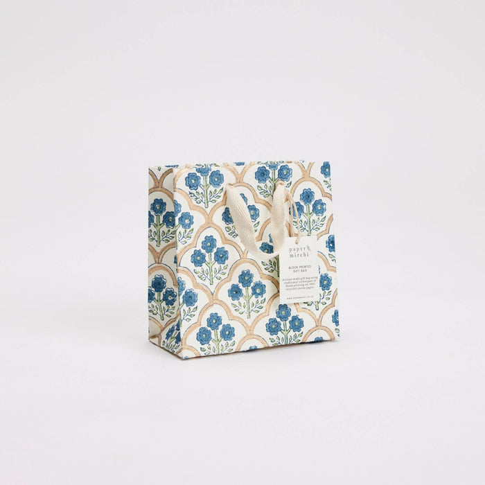 Block Printed Gift Bags (Small) - Indigo - Magnolia Lane co. Home + Garden + Gift
