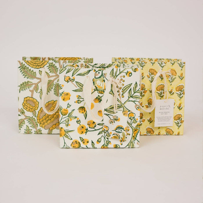 Block Printed Gift Bags (Small) - Sunshine Refresh - Magnolia Lane co. Home + Garden + Gift