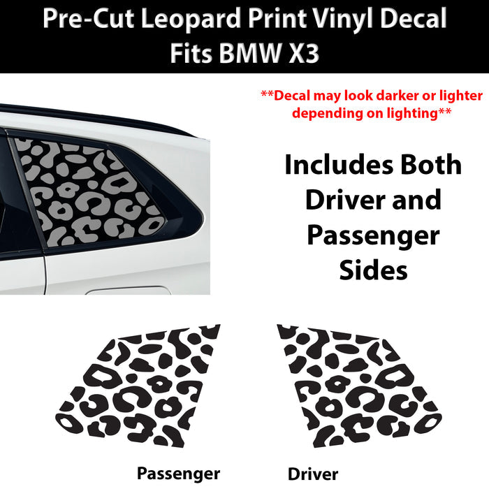 BMW X3 2025-2026 Animal Leopard Cheetah Cow Window Vinyl Decal Stickers