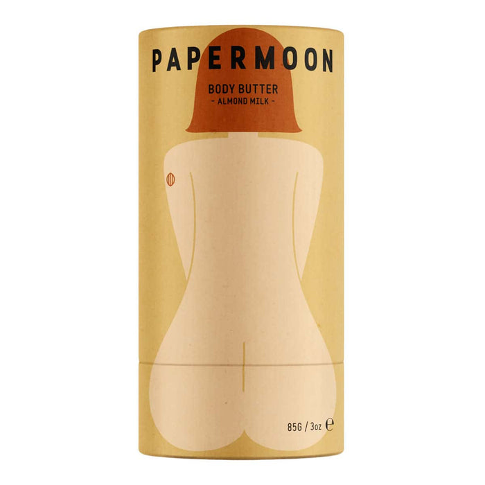 Papermoon Body Butter - Almond Milk 85g front packaging on a white background.