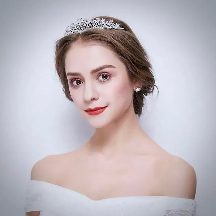 Wedding Jewelry and Accessories - Bridal 3-Piece Jewelry Set With Tiara - Available in Gold and Silver