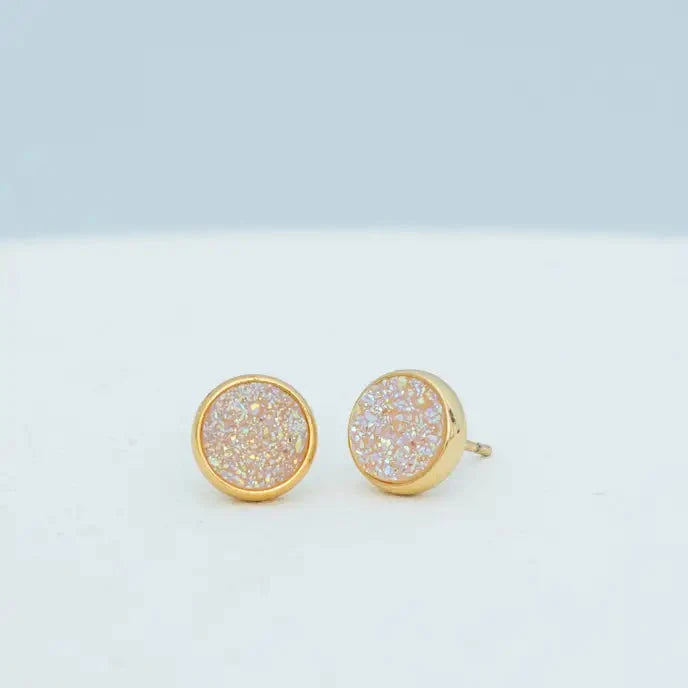 Brittany White Agate Studs