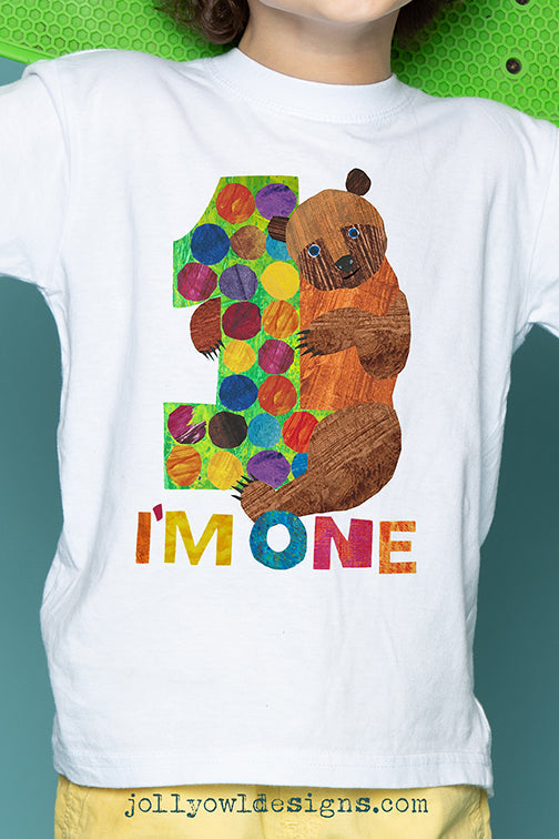 Brown Bear, Brown Bear, What Do You See? Iron On Transfer Design 1st Birthday Shirt