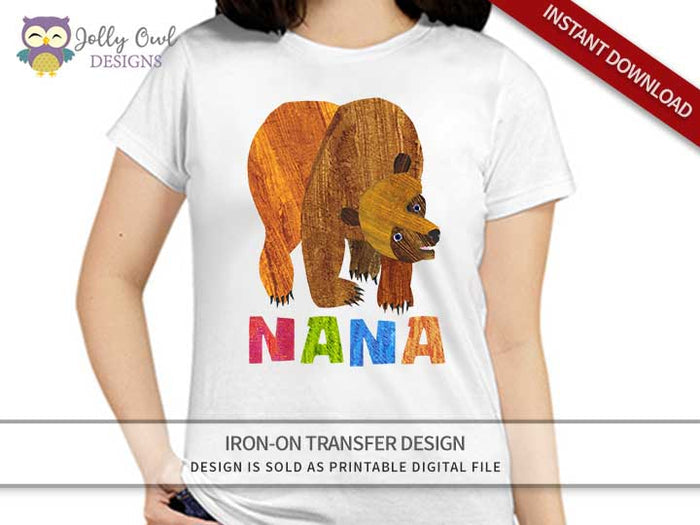 Brown Bear, Brown Bear, What Do You See? Iron On Transfer Design For NANA