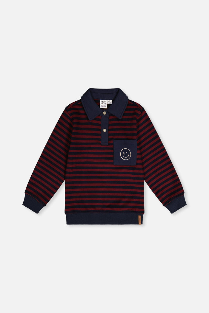 Brushed Jersey Top Red And Blue Stripes-0