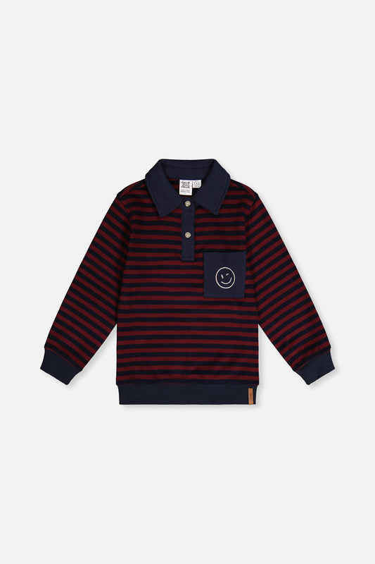 Brushed Jersey Top Red And Blue Stripes-0