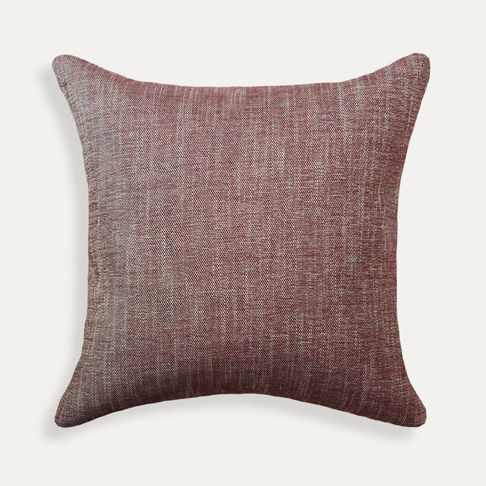 Burgundy decorative pillow in durable performance woven fabric, made-to-order with short lead times, crafted in the USA quality design
