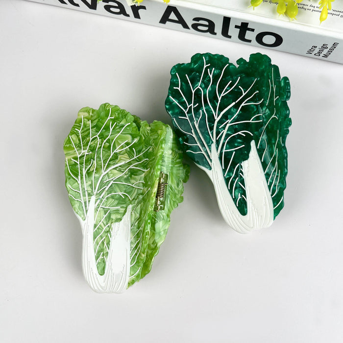 Cabbage Claw Clip, Vegetable Hair Clip: Green