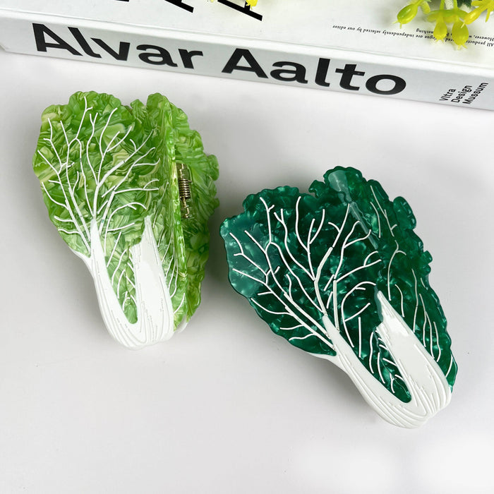 Cabbage Claw Clip, Vegetable Hair Clip: Green