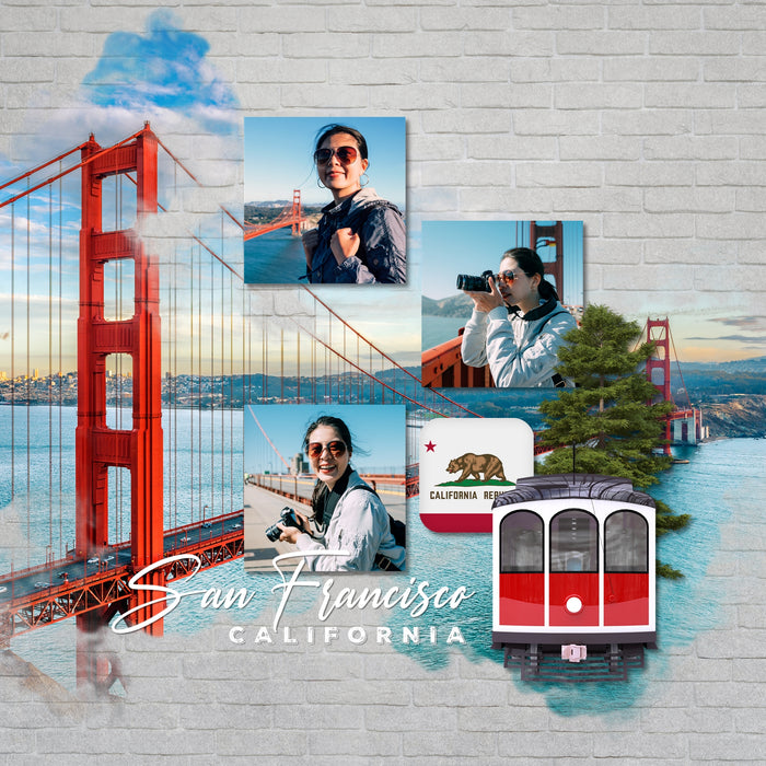 California Masked Landmark Overlays 2 Digital Scrapbook Kit