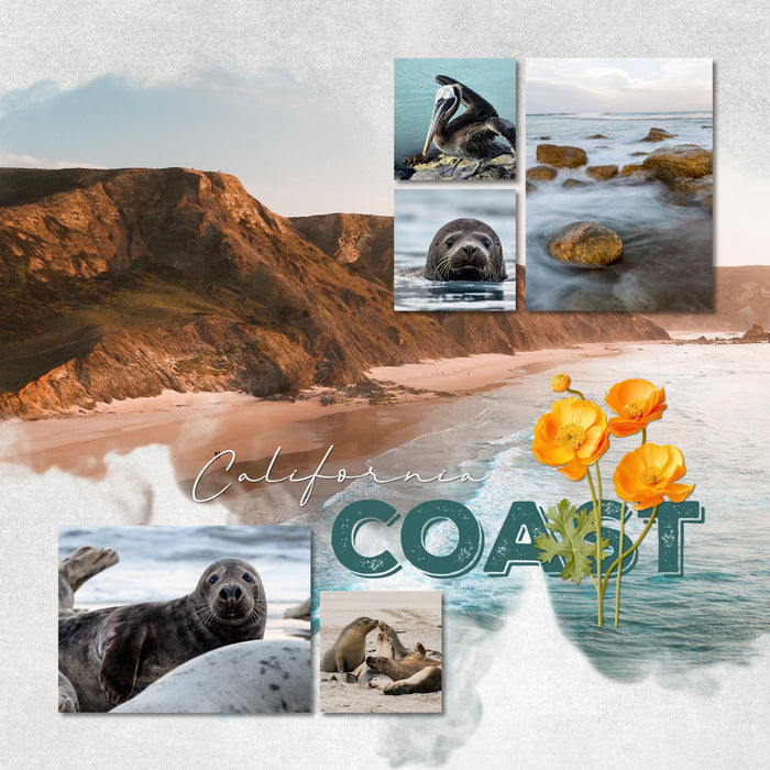 California Masked Scenic Overlays 2 Digital Scrapbook Kit