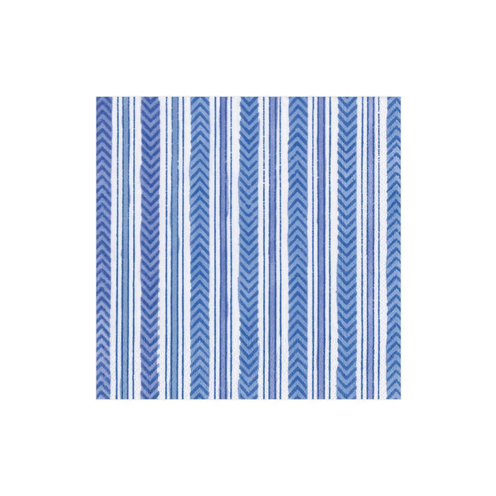 Carmen Stripe Blue Beverage Napkins