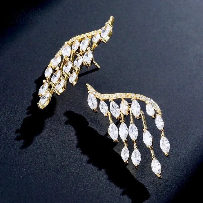 Wedding Jewelry - Cubic Zirconia Bridal Earrings - Available in Silver, Rose Gold and Yellow Gold