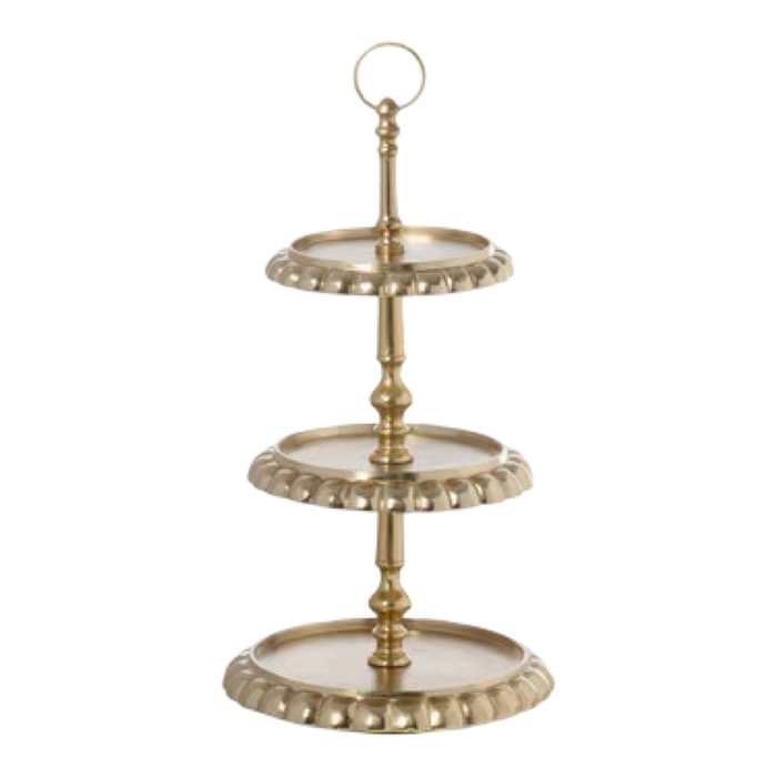 Cast Aluminum Three-Tier Server – Brushed Gold