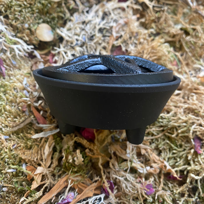 Cast iron pentacle incense burner