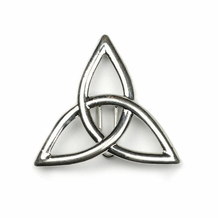 Silver Celtic eternity knot hair hook ponytail holder, front view
