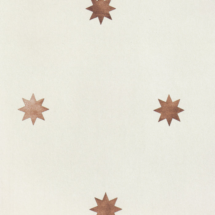 Charlie Copper cream wallpaper with copper starbursts, made to order and manufactured in USA with short lead times