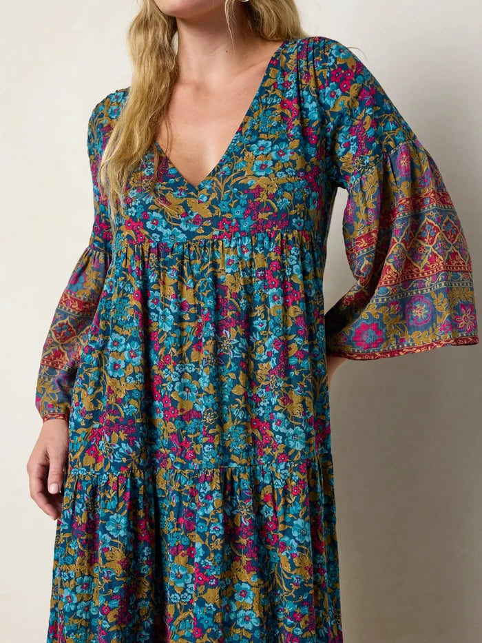 Charlotte Midi Dress - Harvest Meadow Navy-view 2