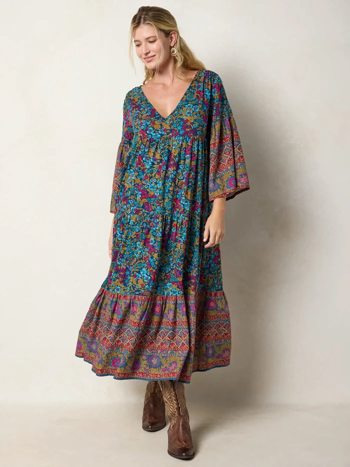 Charlotte Midi Dress - Harvest Meadow Navy-view 4