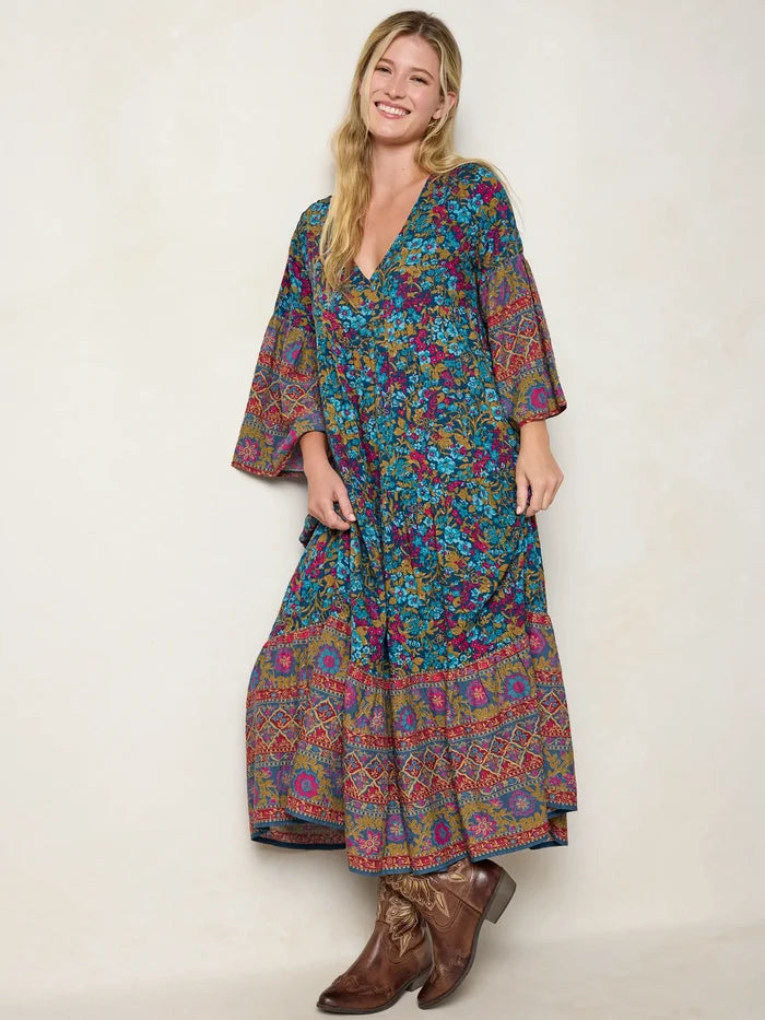 Charlotte Midi Dress - Harvest Meadow Navy-view 5