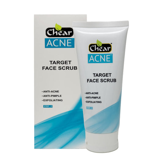 Chear Acne Face Scrub 100ml | Salicylic Acid Exfoliating Face Wash | Clears Spots, Blackheads & Oily Skin | Niacinamide, Aloe Vera & Vitamin E