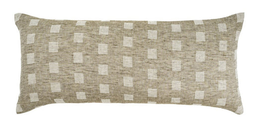 Checkered Linen Pillow Natural 1-2161c