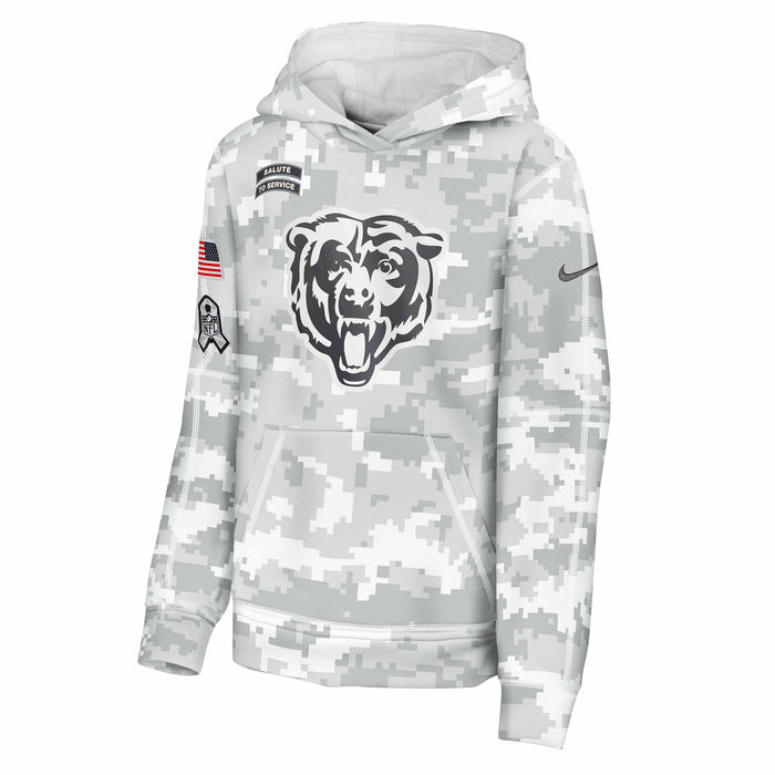 Chicago Bears Youth Nike 2024 Salute To Service Hooded Sweatshirt