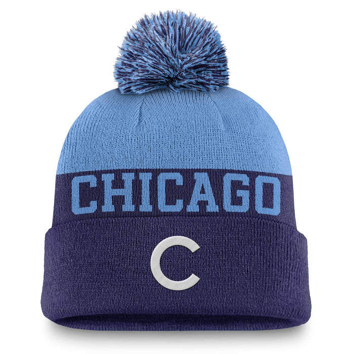 Chicago Cubs Nike City Connect Peak Standard Beanie Pom Knit