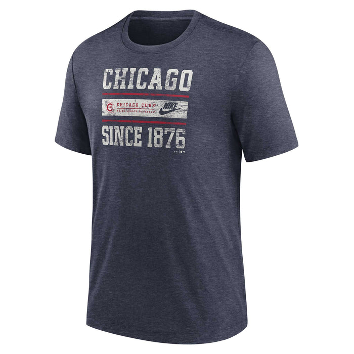 Chicago Cubs Cooperstown Local Stack Nike Triblend T-Shirt