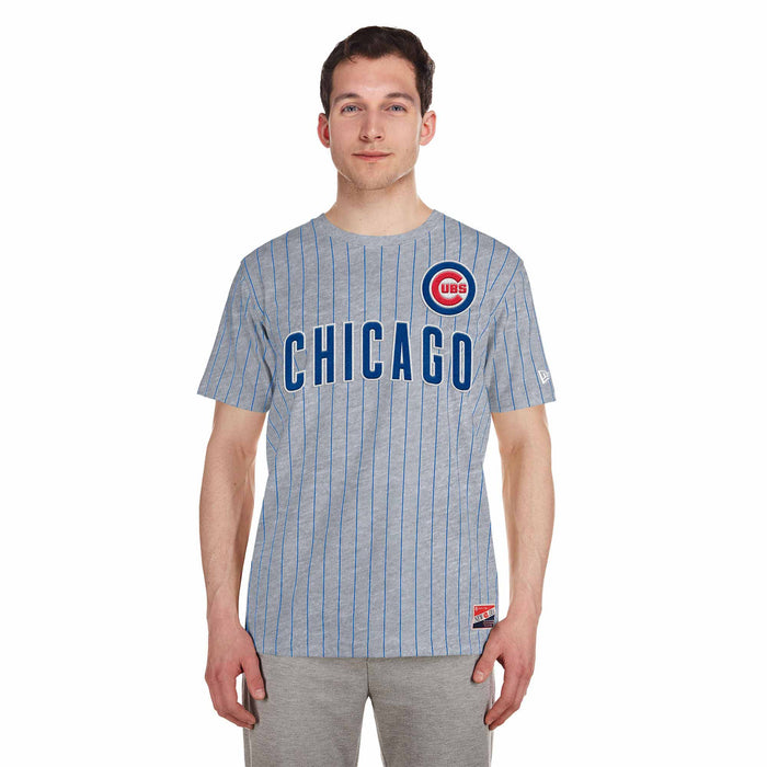 Chicago Cubs Grey Pintsripe T Shirt